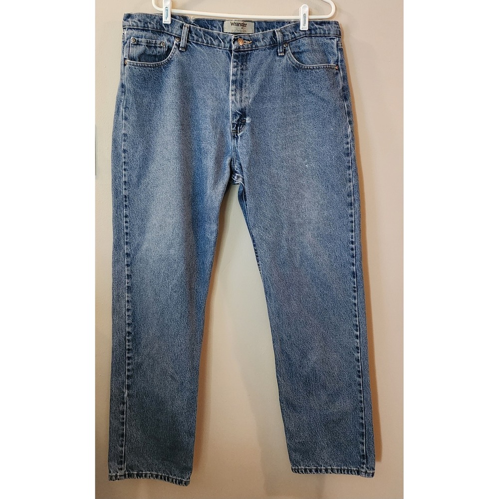 Wrangler Authentics Jeans Mens 40x34 Blue Denim Straight Leg 100% Cotton